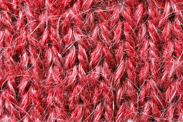 Hand-knitted wool knitted fabric close-up