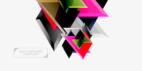 Triangular low poly background design, multicolored triangles. Vector