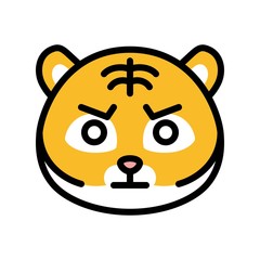 Tiger emoticon vector, filled style editable stroke