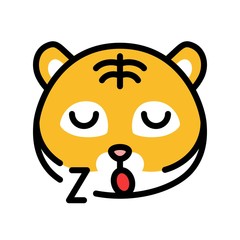 Tiger emoticon vector, filled style editable stroke