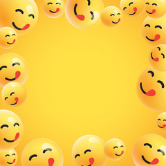 Fototapeta premium Group of high detailed yellow emoticons, vector illustration