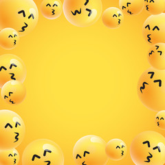 Group of high detailed yellow emoticons, vector illustration
