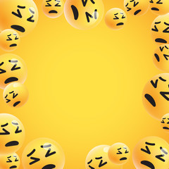 Group of high detailed yellow emoticons, vector illustration