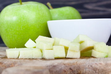 peeled green apple