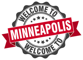 Fototapeta premium Minneapolis round ribbon seal