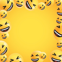 Group of high detailed yellow emoticons, vector illustration