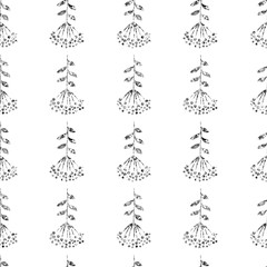 Silver glitter, floral element on white background