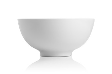 White ceramic bowl isolated on white background with Clipping Path