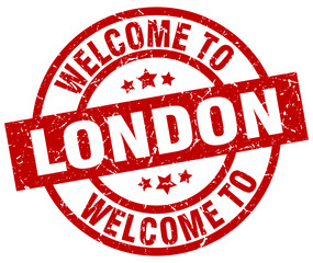 welcome to London red stamp