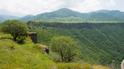 Alaverdi, Armenia - Jun 11 2018- Panorama View from Kayan Fortress in Alaverdi, Lori, Armenia.