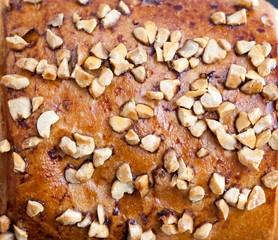 portion of peanut sprinkled buns