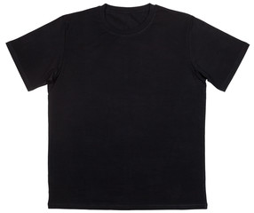 Black shortsleeve cotton tshirt template isolated