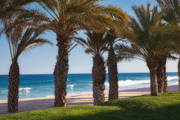 Nice beach at Spanish Costa Brava, village Sant Antoni de Calonge
