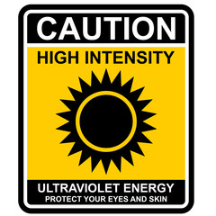 caution, high intensity sign vector