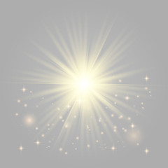 Gold glowing light explodes.