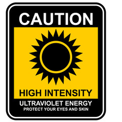 caution, high intensity, sign