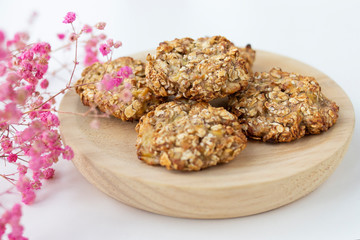 Cookies in a wooden plate
