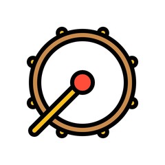 Drum vector illustration, Ramadan related filled icon