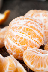 slices part of ripe tangerine