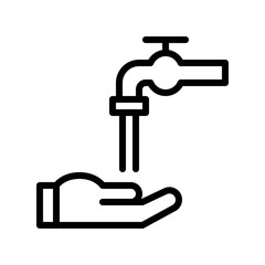 Hand washing vector illustration, Ramadan related line icon