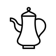 Teapot vector illustration, Ramadan related line icon
