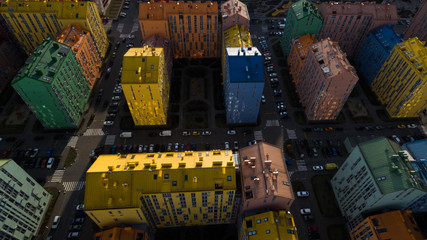 Beautiful colorful houses in Kiev Ukraine