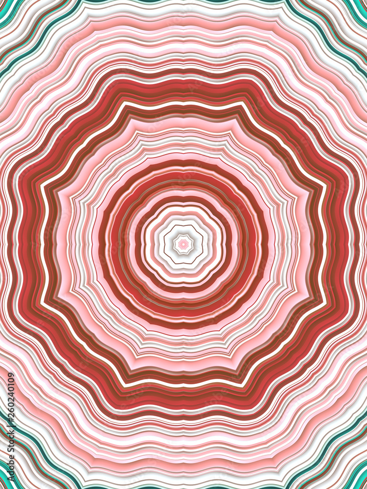 Aufkleber Abstract ornament of multi-colored wavy lines. Dynamic Effect. Design Template. Modern Pattern. 3d rendering