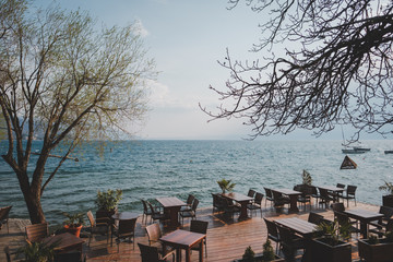 landscape with lake and trees
