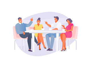 Friends in cafe vector