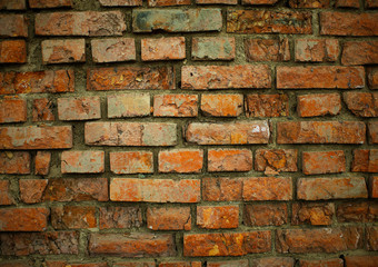 old red brick wall background