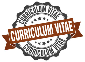 curriculum vitae stamp. sign. seal