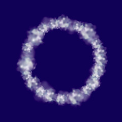 Ring of white clouds. Vector illustration.