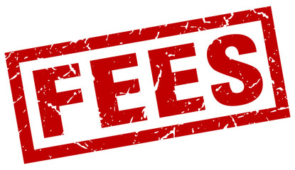 square grunge red fees stamp