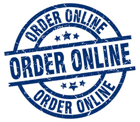 order online blue round grunge stamp