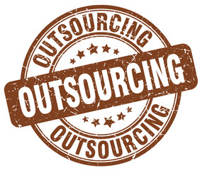 outsourcing brown grunge stamp