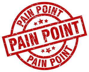 pain point round red grunge stamp