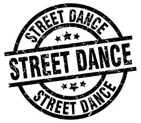 street dance round grunge black stamp