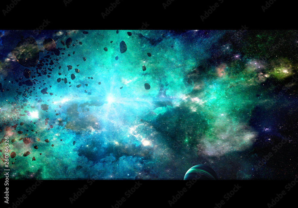 Wall mural creative abstract artistic multicolored smooth galaxy background