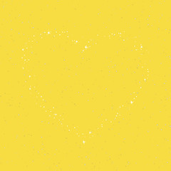 The Heart of the Stars for Loved Ones in the Sky, Yellow Bright Magic Sky with Stars , Happy Valentines Day , Vector Illustration