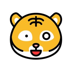 Tiger emoticon vector, filled style editable stroke