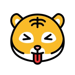Tiger emoticon vector, filled style editable stroke