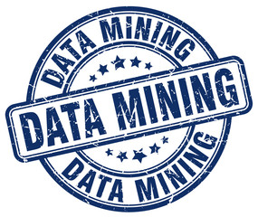 data mining blue grunge stamp
