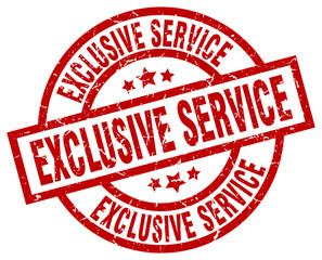 exclusive service round red grunge stamp