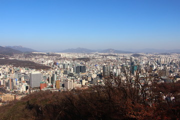 Seoul city aerial view