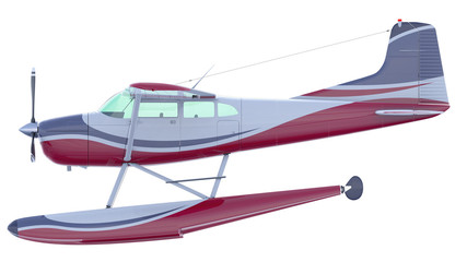 Obraz na płótnie Canvas Retro seaplane illustration. 3D render