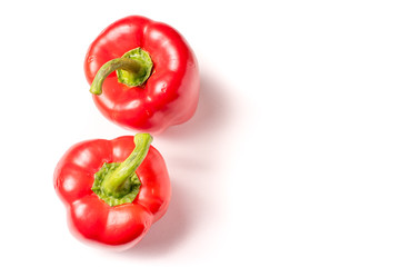 Red organic snack pepper, bellpepper with copyspace