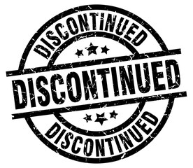 discontinued round grunge black stamp