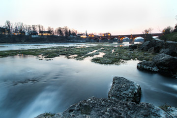 Naklejka premium Evening view of widest waterfall in europe,long exposure.