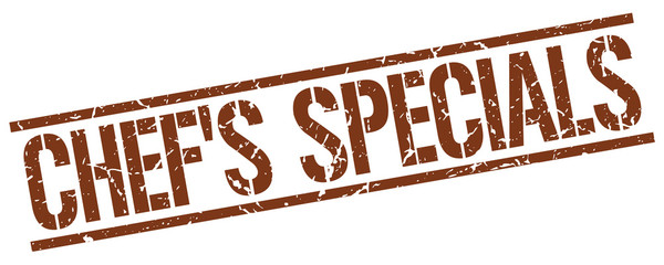 chef's specials brown grunge square vintage rubber stamp