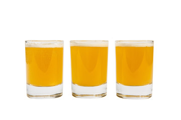 Summer yellow cocktail on isolated black background